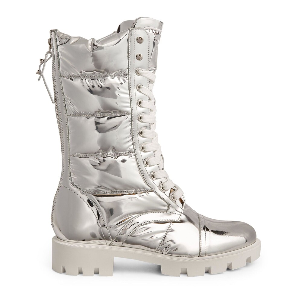 Silver Stud Ankle Boots Gray AW22 Christian Louboutin Lace up Boots Miinto