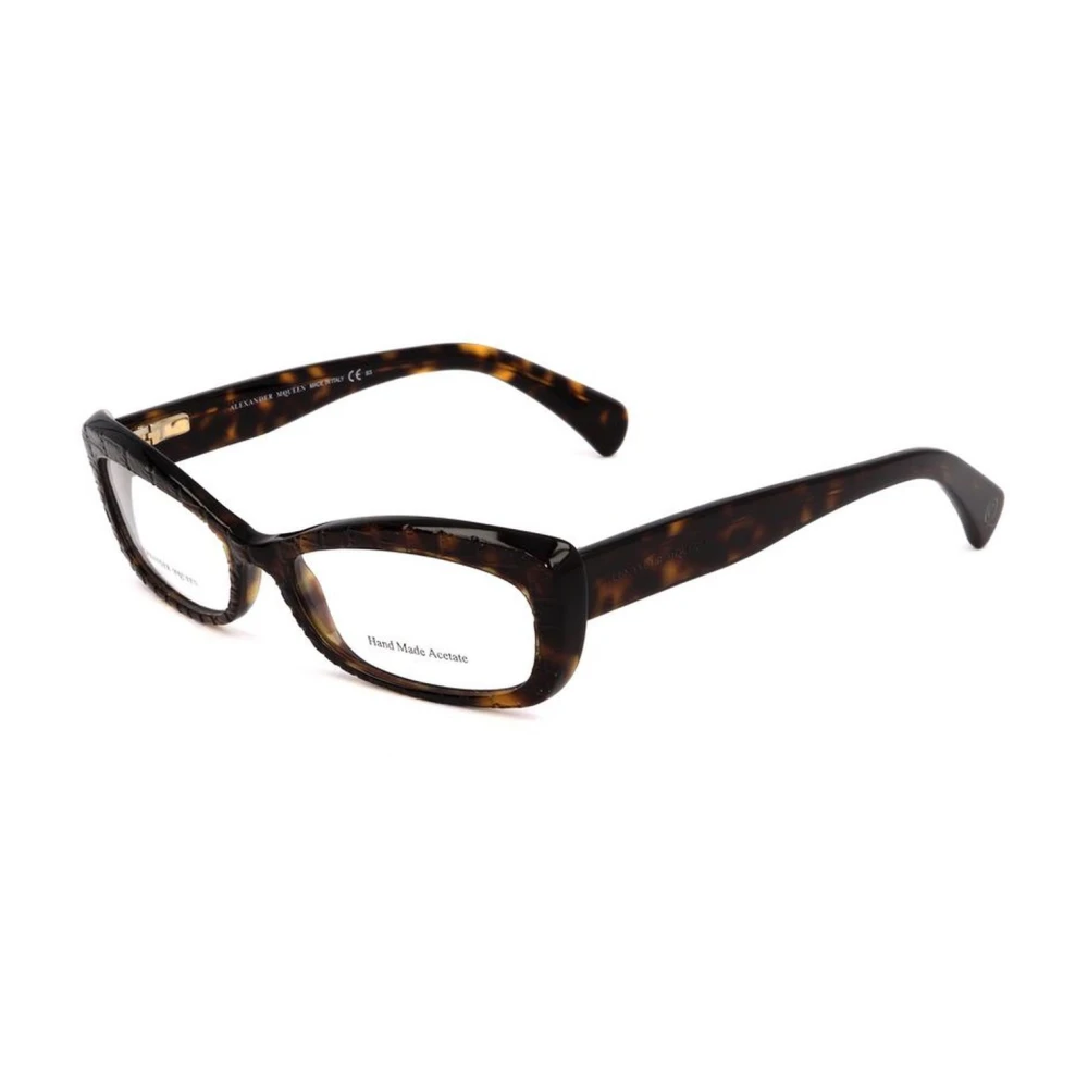 Alexander mcqueen Bruine acetaat montuur met Havana wijzerplaat Brown Dames
