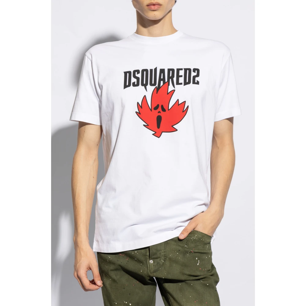 Dsquared2 T-shirt met logo White Heren