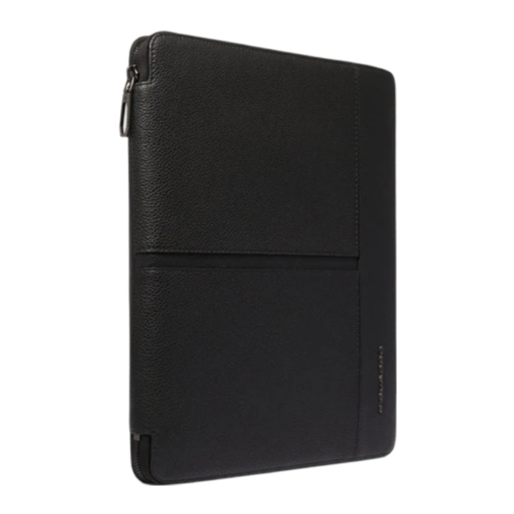 Piquadro Leren iPad Pro 12.9 Hoes Black Heren