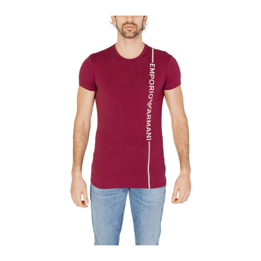Emporio Armani Herfst Winter Katoenmix T-shirt Red Heren