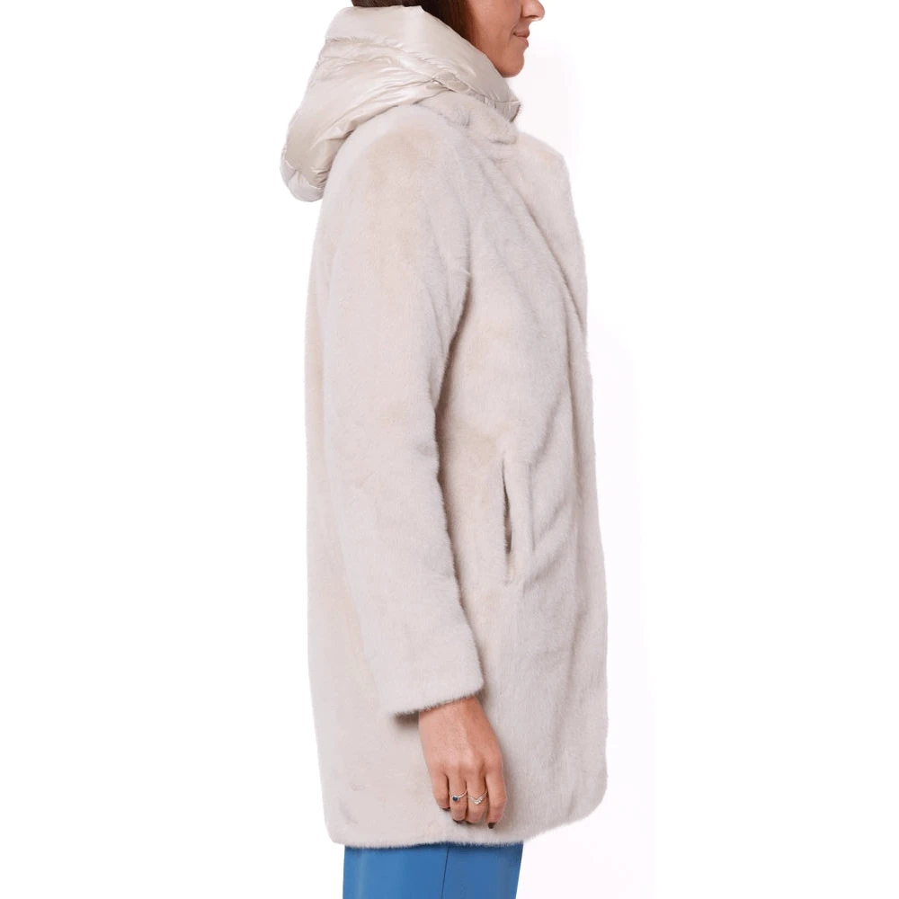 BomBoogie Nepbont Gevoerde Jas Boter Beige Dames