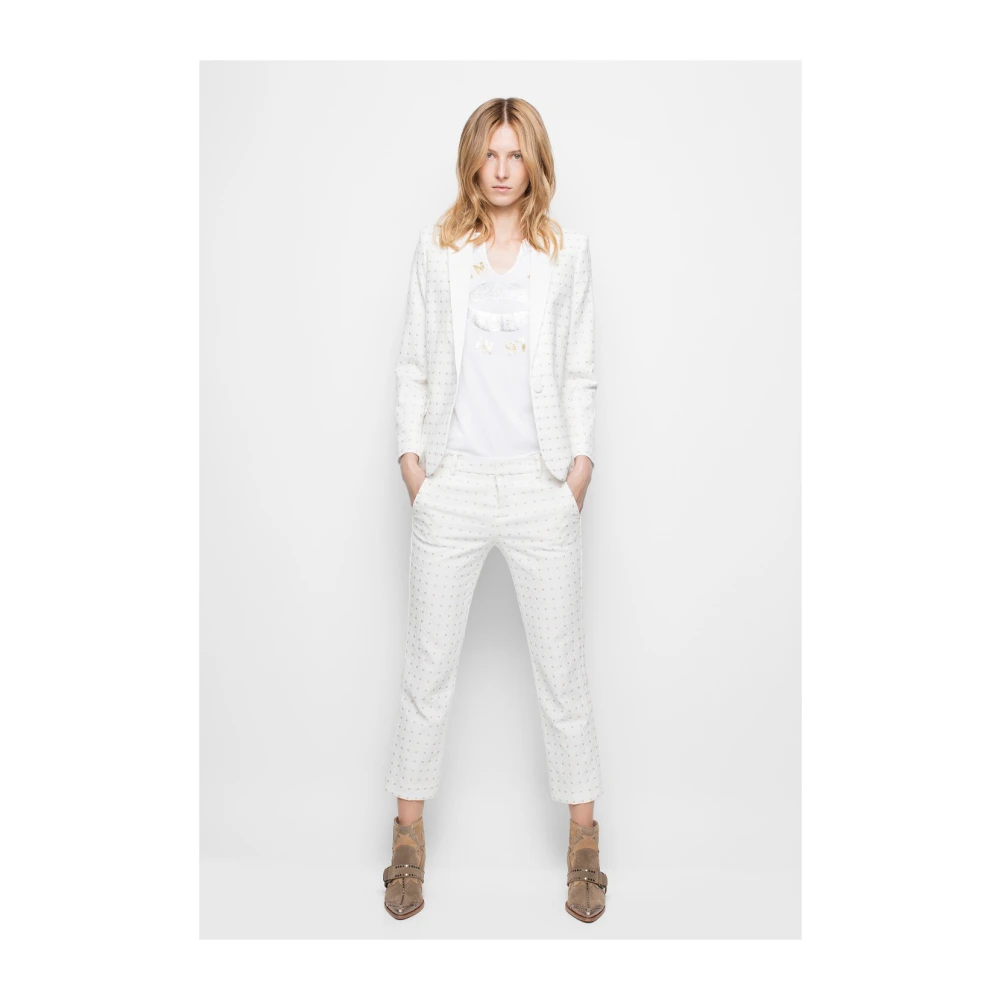 Zadig & Voltaire Stijlvolle Bloemen Chino`s White Dames