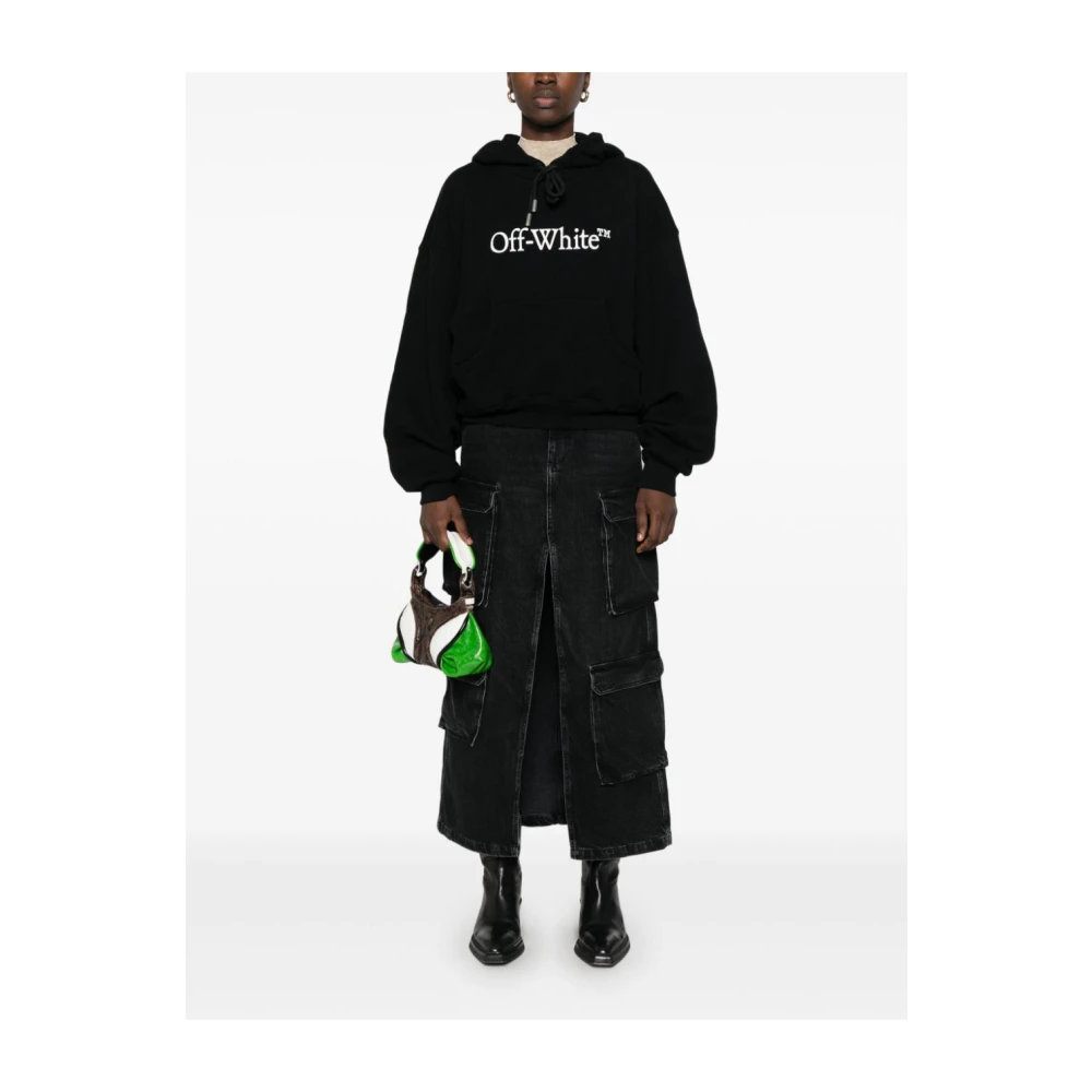 Amish Zwarte Denim Cargo Jeans Black Dames