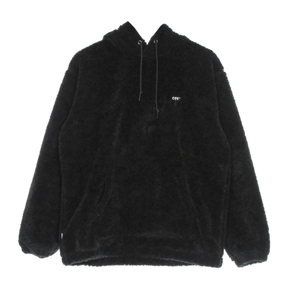 Obey Zwarte Polar Fleece Hoodie met Sherpa Black Heren