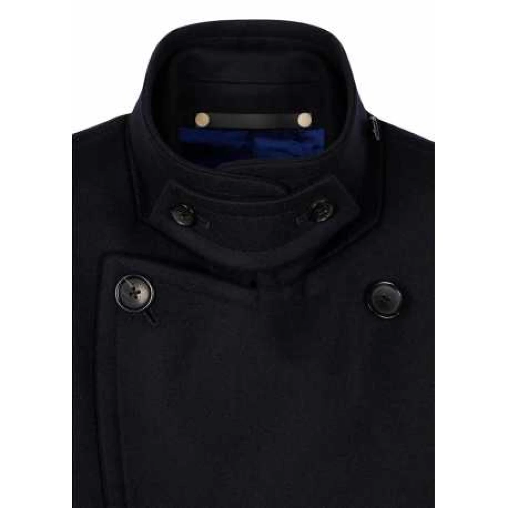 Paul Smith Marineblauwe Wollen Peacoat Klassieke Stijl Blue Heren