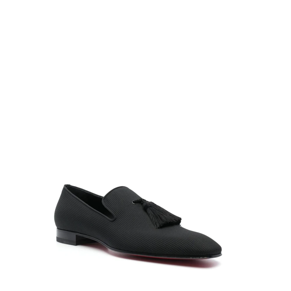 Christian Louboutin Zwarte platte schoenen met kwastjes Black Heren ...