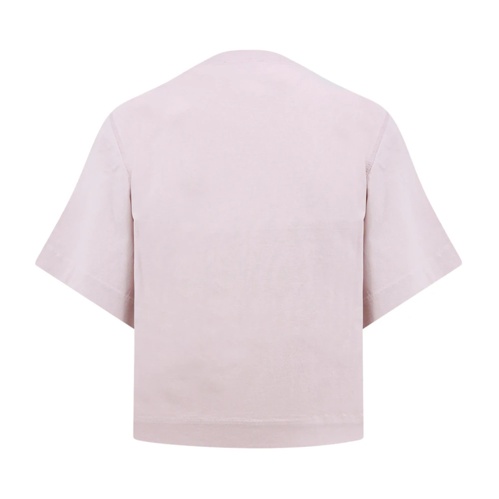 Off White Bling Leaves Katoenen T-Shirt Pink Dames