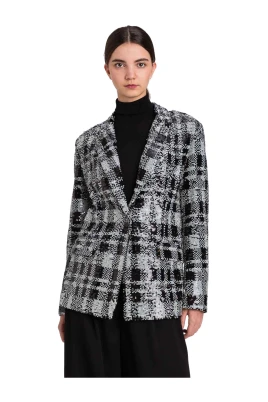 Sequin Check Blazer