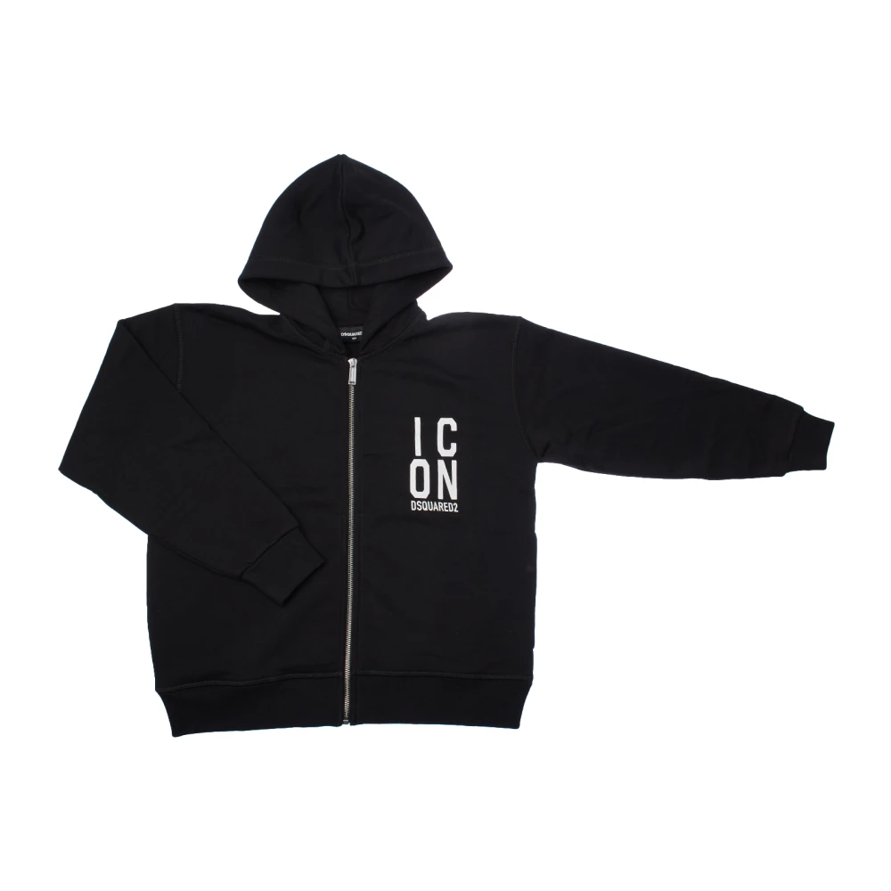 Dsquared2 Boys Black Urban Icon Hoodie With Zipper Closure - Kids Sweatshirts - 10 Y - Kids