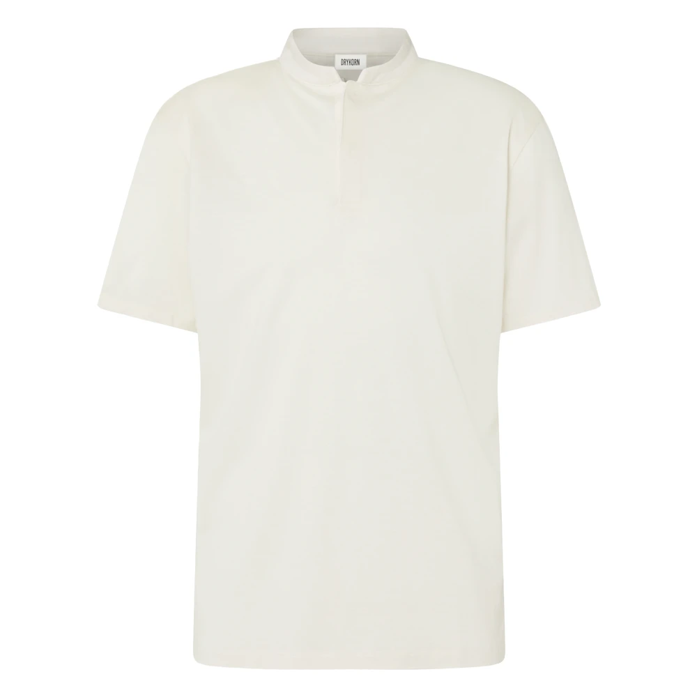 Drykorn Heren T-shirt met opstaande kraag Beige Heren