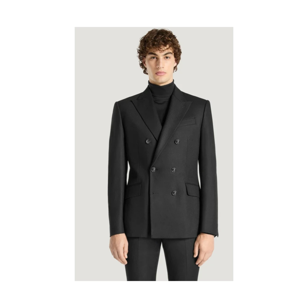 PT Torino Kasjmier Nero Dubbelborst Blazer Black Heren