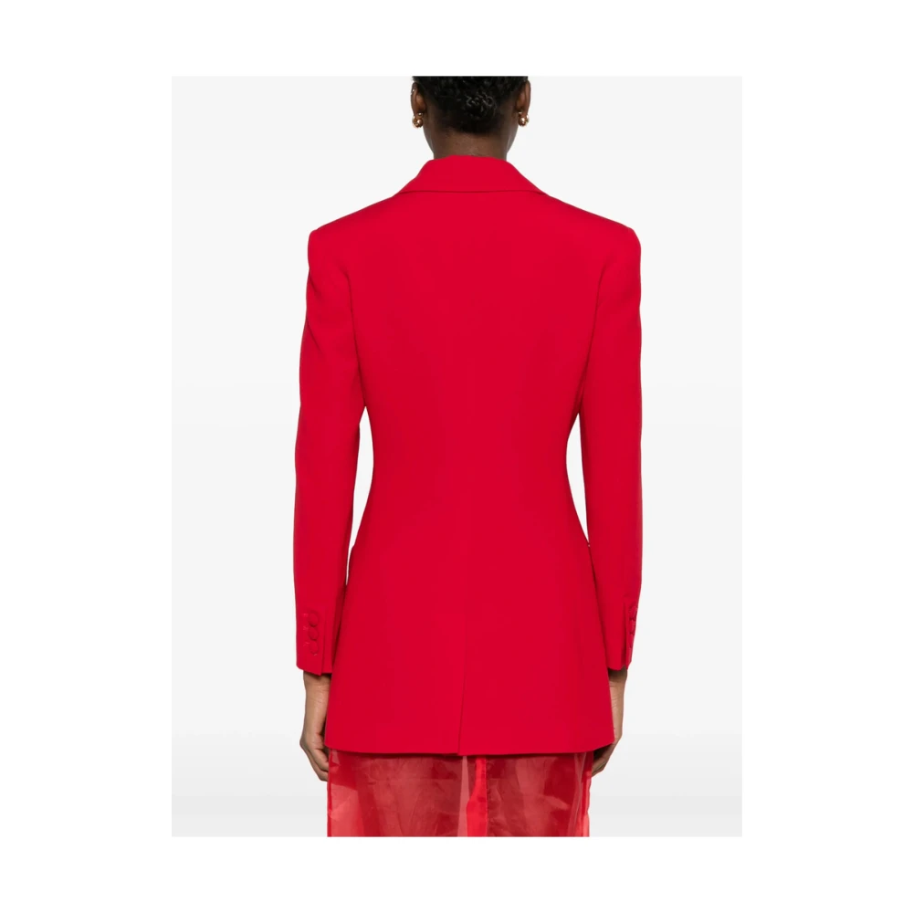 Marella Rode Double-Breasted Jas met Schoudervullingen Red Dames