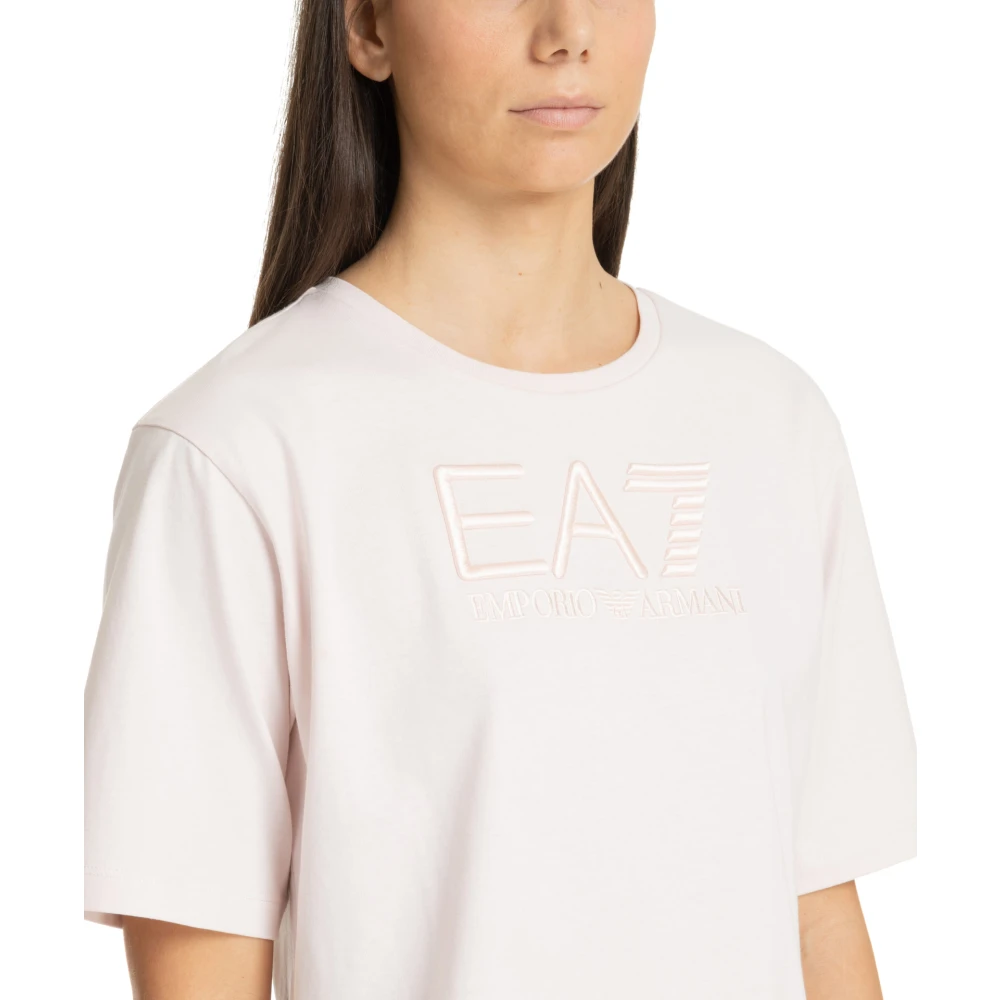 Emporio Armani EA7 Effen Logo T-shirt Pink Dames