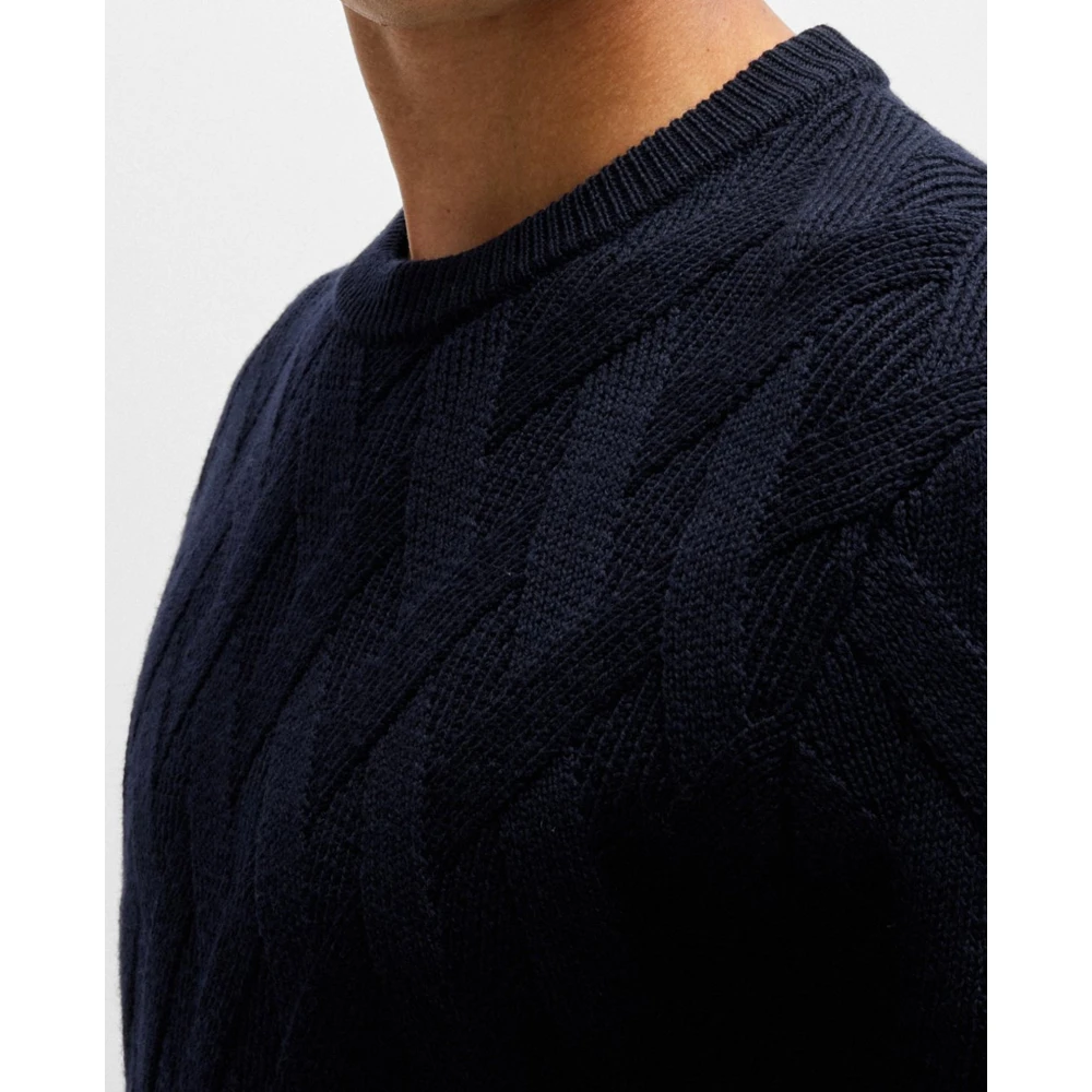 Hugo Boss Blauwe Crew Neck Sweater Elfredo Blue Heren