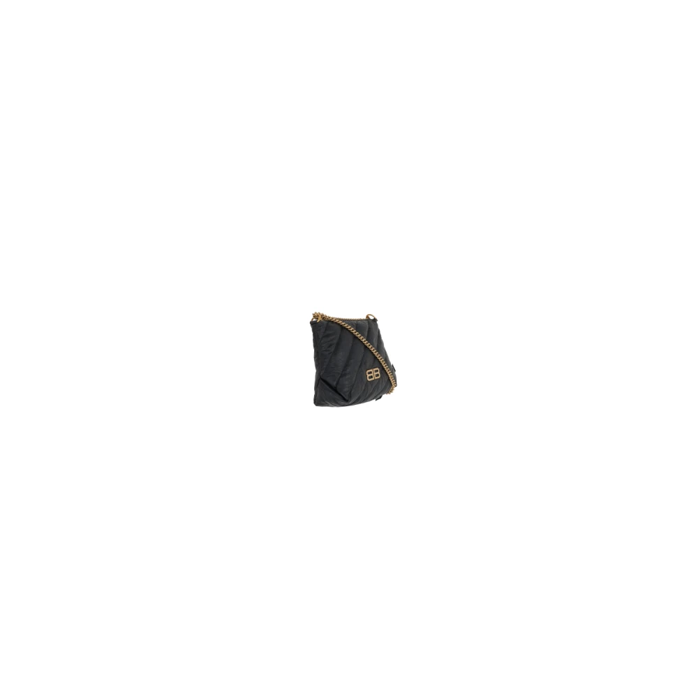 Balenciaga Gewatteerde Zwarte Schoudertas met Antiek Gouden Hardware Black Dames