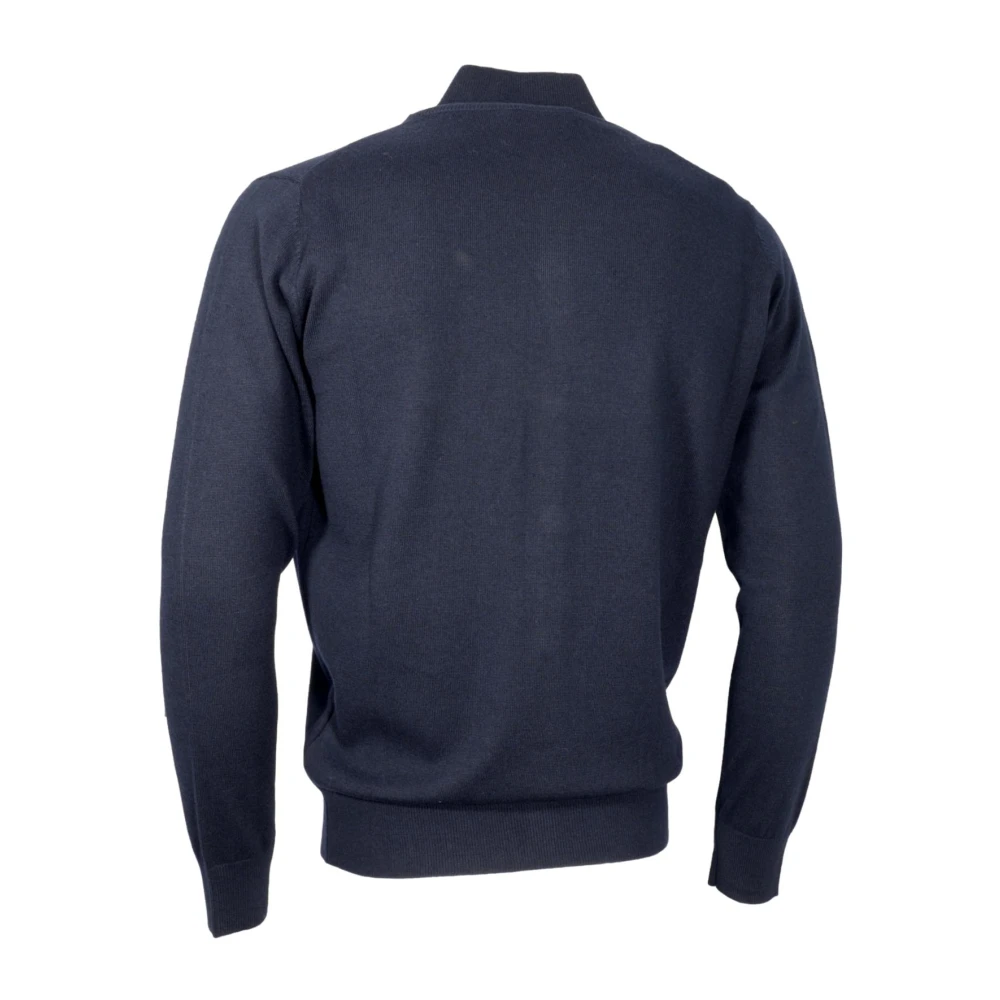 Cashmere Company Luxe Cashmere Cardigan Blauw Slim Fit Blue Heren