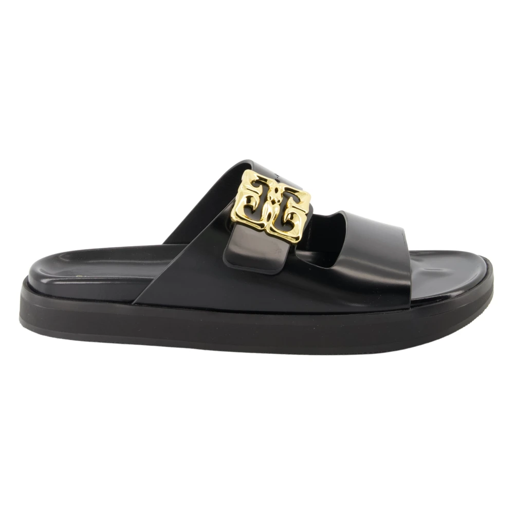 Givenchy Black Sliders, Female, 3 Uk, 4G Liquid Leather Sandals