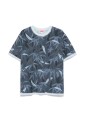 blue-logo-print-crew-neck-t-shirts