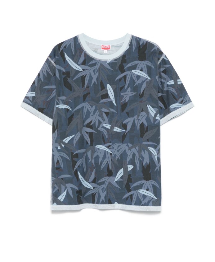 blue-logo-print-crew-neck-t-shirts