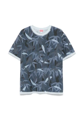 Blå Logo Print Crew Neck T-shirts