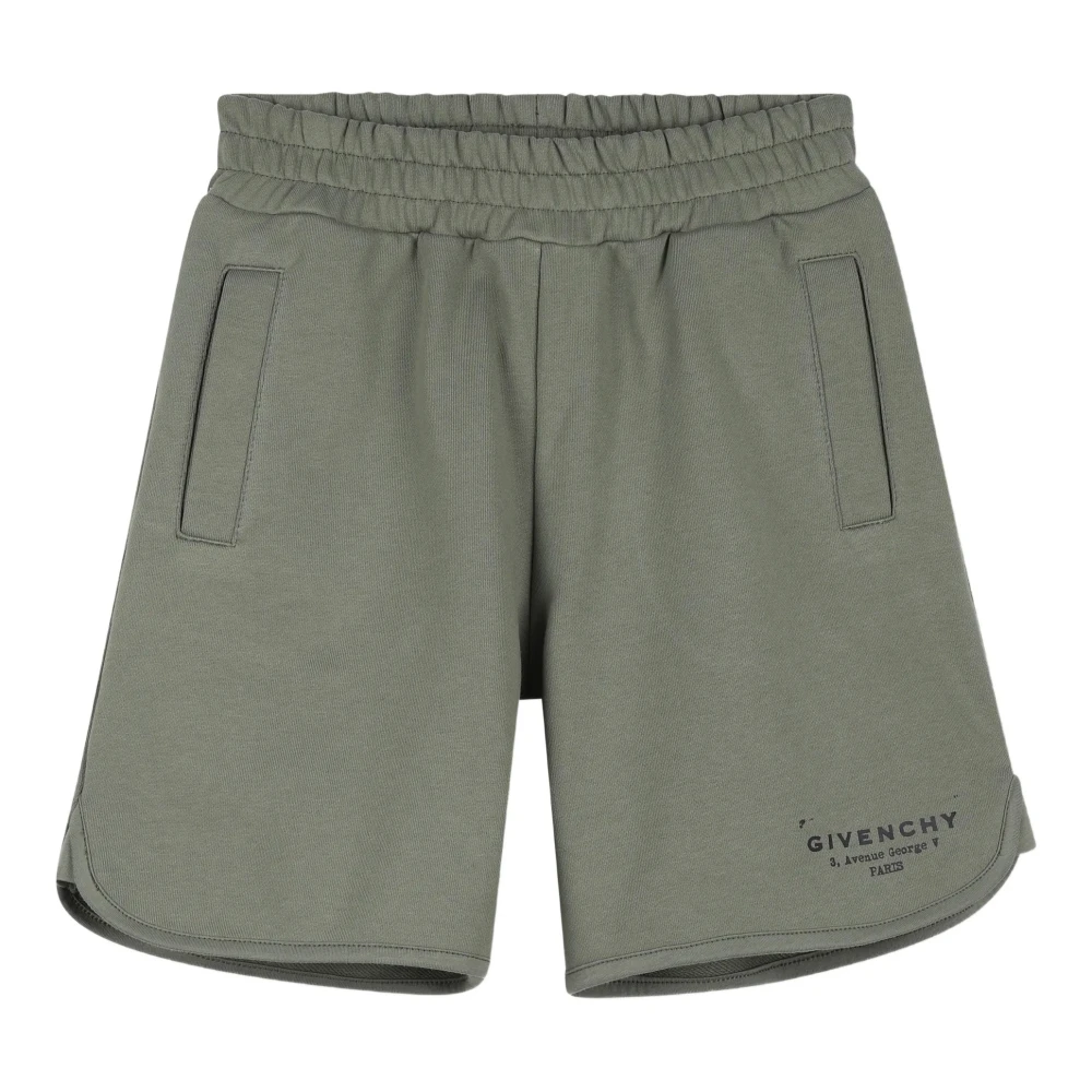 Givenchy Men's Green Elastic-Waist Shorts