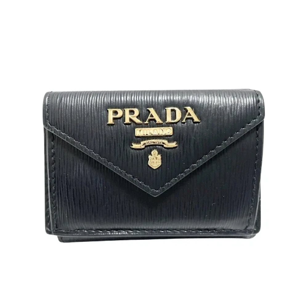 Prada Vintage Pre-owned Leather wallets Black Dames