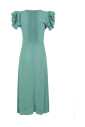 robe-midi-bleue-avec-drape-et-boutons