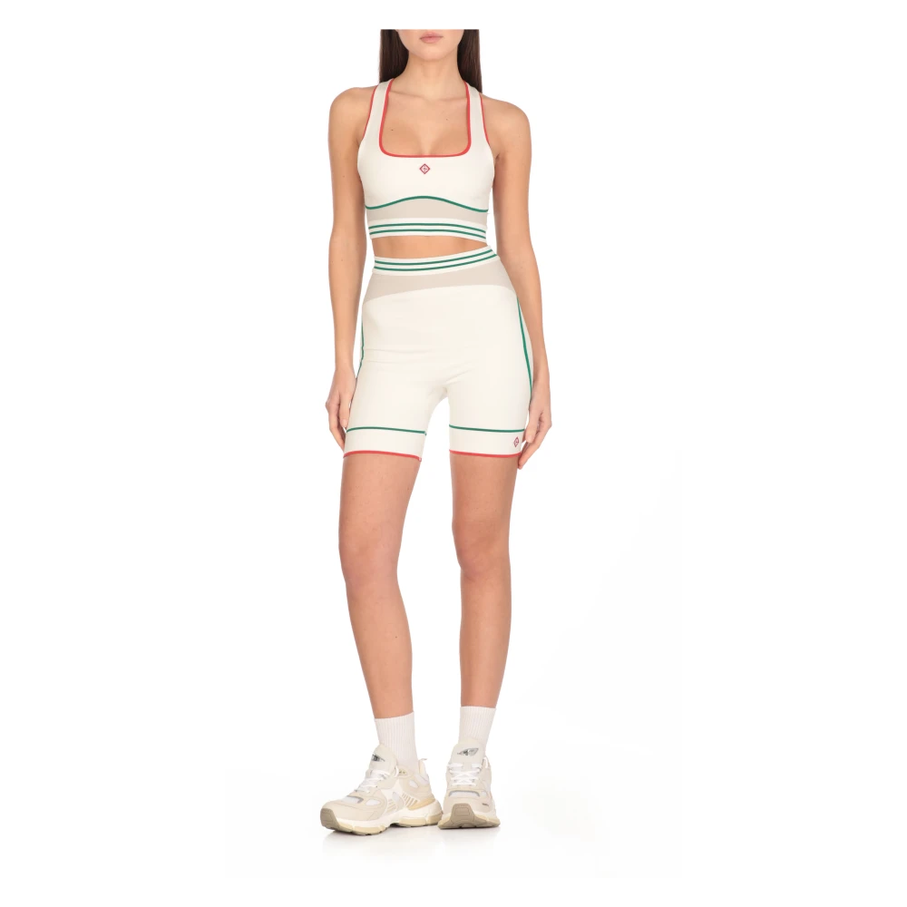 Casablanca Witte Shorts met Contrasterende Kleurbanden White Dames