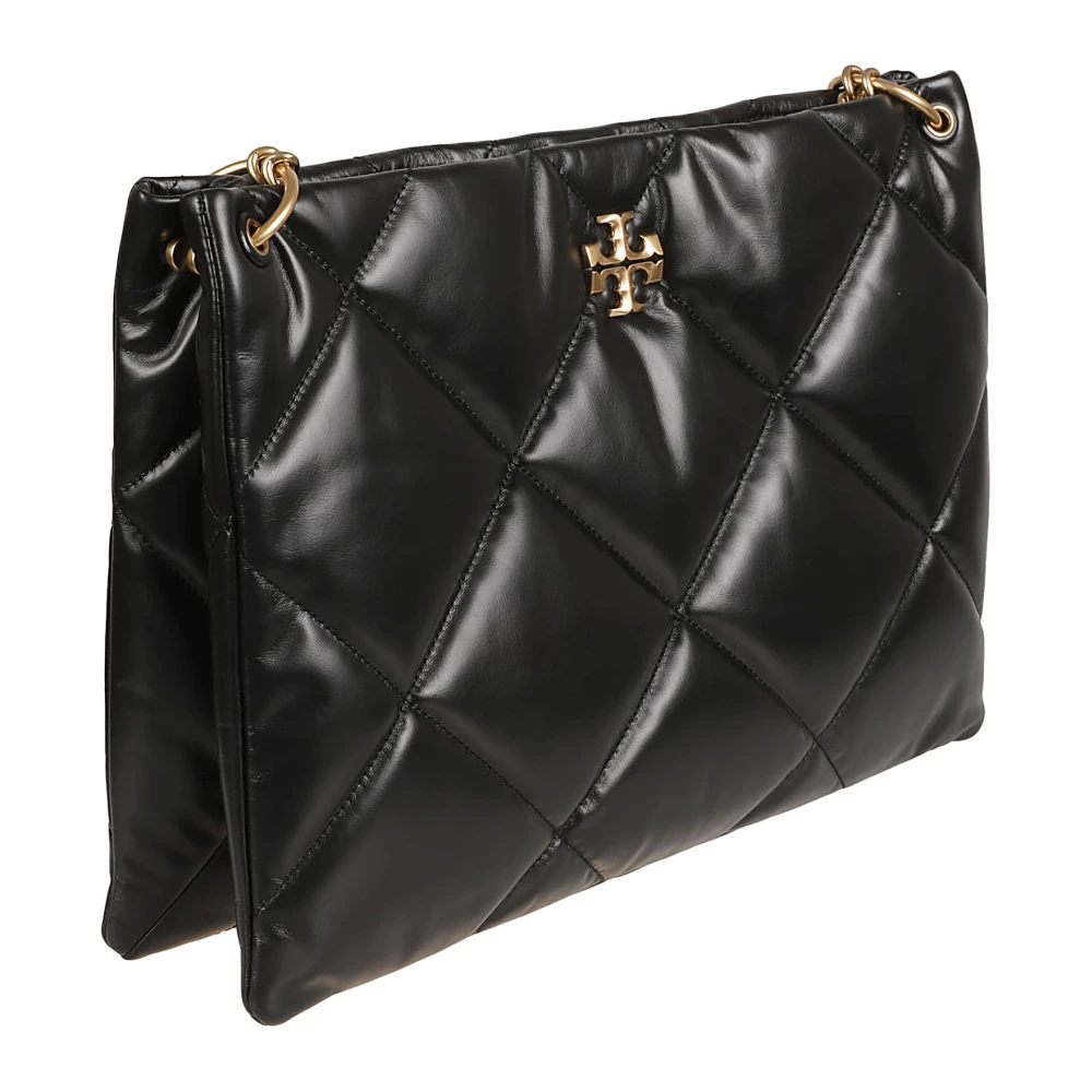 TORY BURCH Zwarte Diamond Quilted Hobo Tas Black Dames