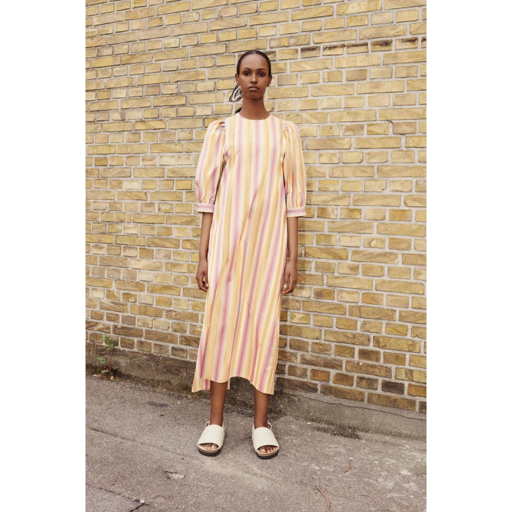 Samsøe Gestreepte Katoenen Midi Jurk Multicolor Dames
