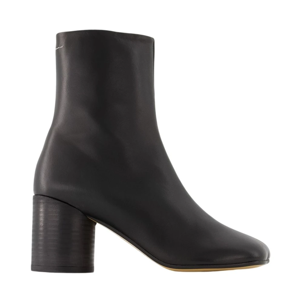 Mm6 Maison Margiela Black Anatomic 75 Ankle Boots - Female - Heeled Boots - 7 Uk - Shoes