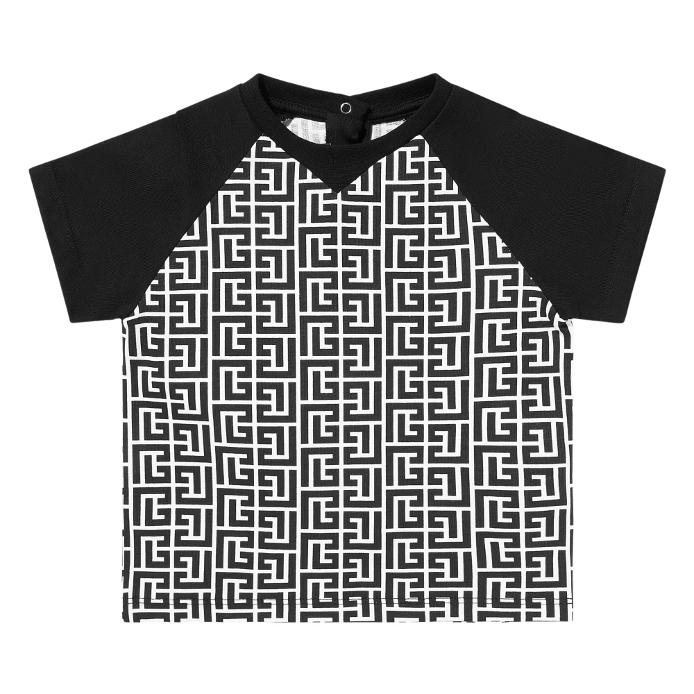 Balmain Boys Black Monogram T-Shirt - Kids Short Sleeve T-Shirts - 3 Y - Kids