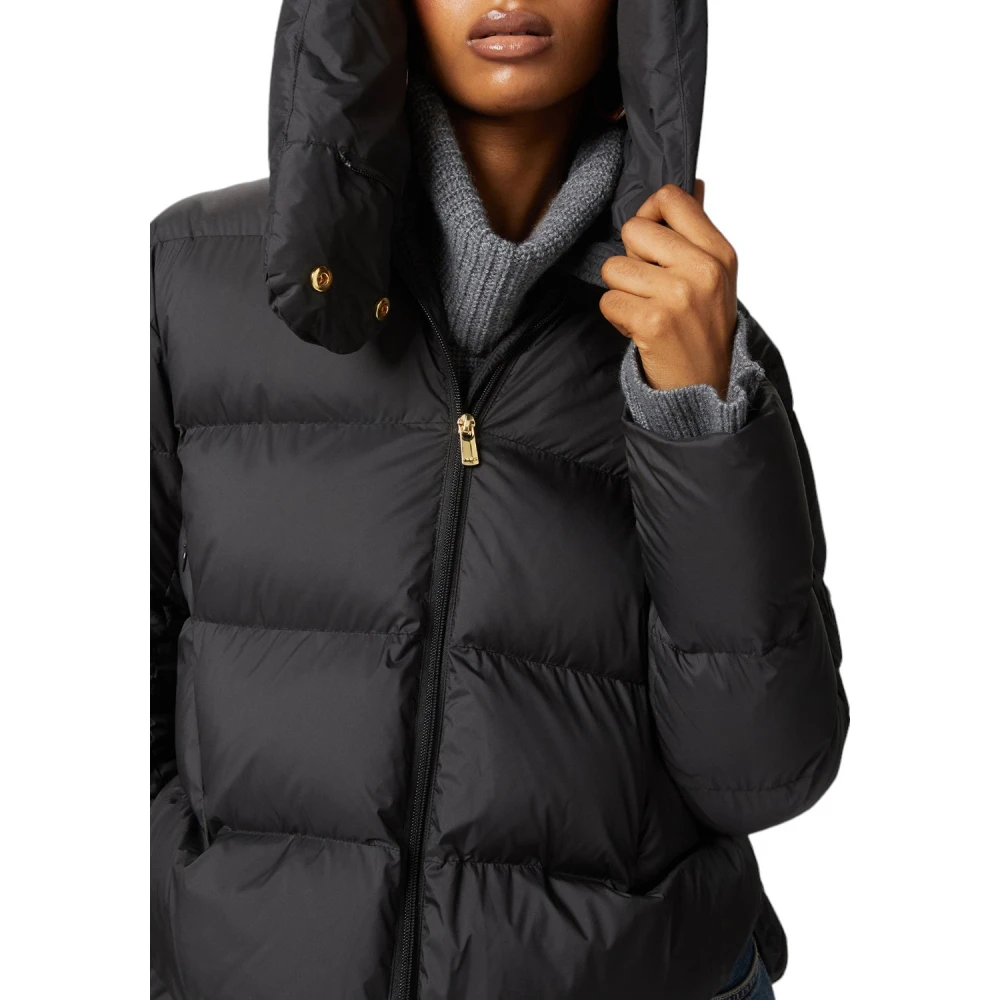 pinko Gewatteerde technische stofjas in zwart Black Dames