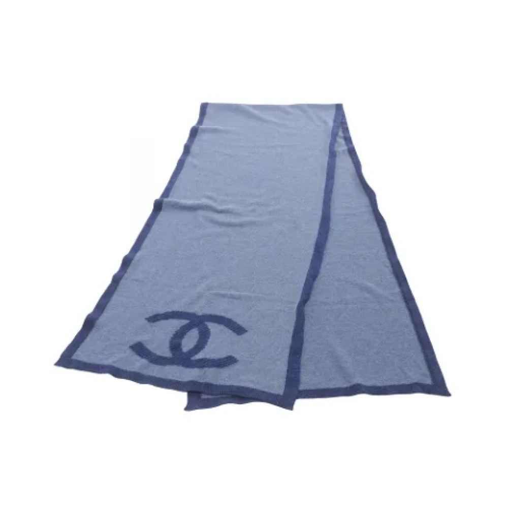 Chanel Vintage Pre-owned Cashmere scarves Blue Dames