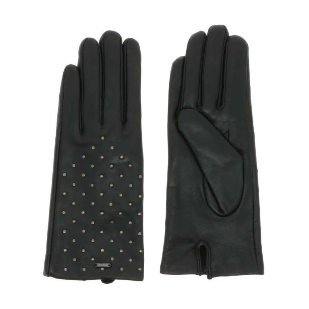 Redskins Studded Leather Gloves Oki Black Dames