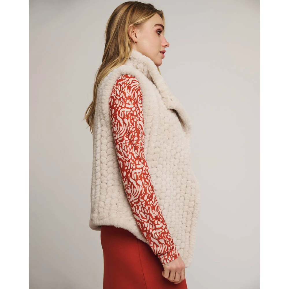 Rino&Pelle Imitatiebont Gilet Jenna Beige Dames