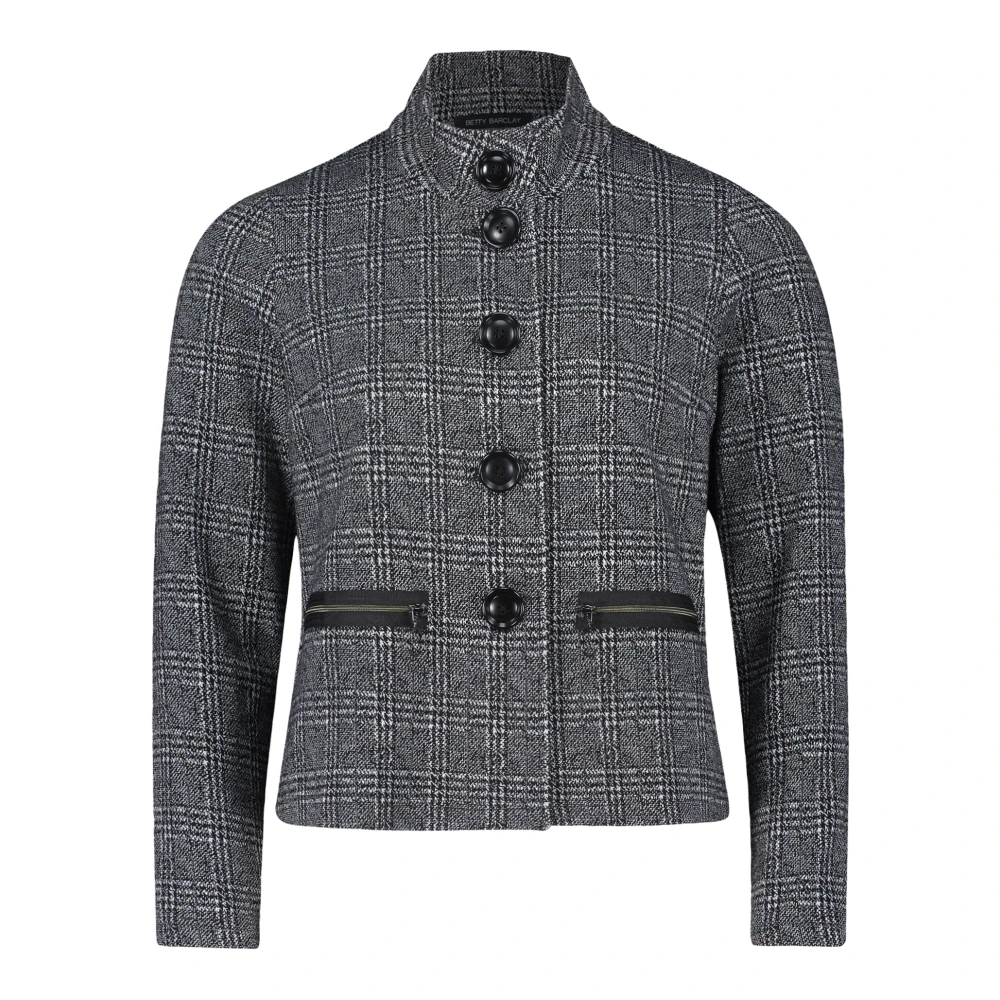 Betty Barclay Casual Blazer met Opstaande Kraag Black Dames