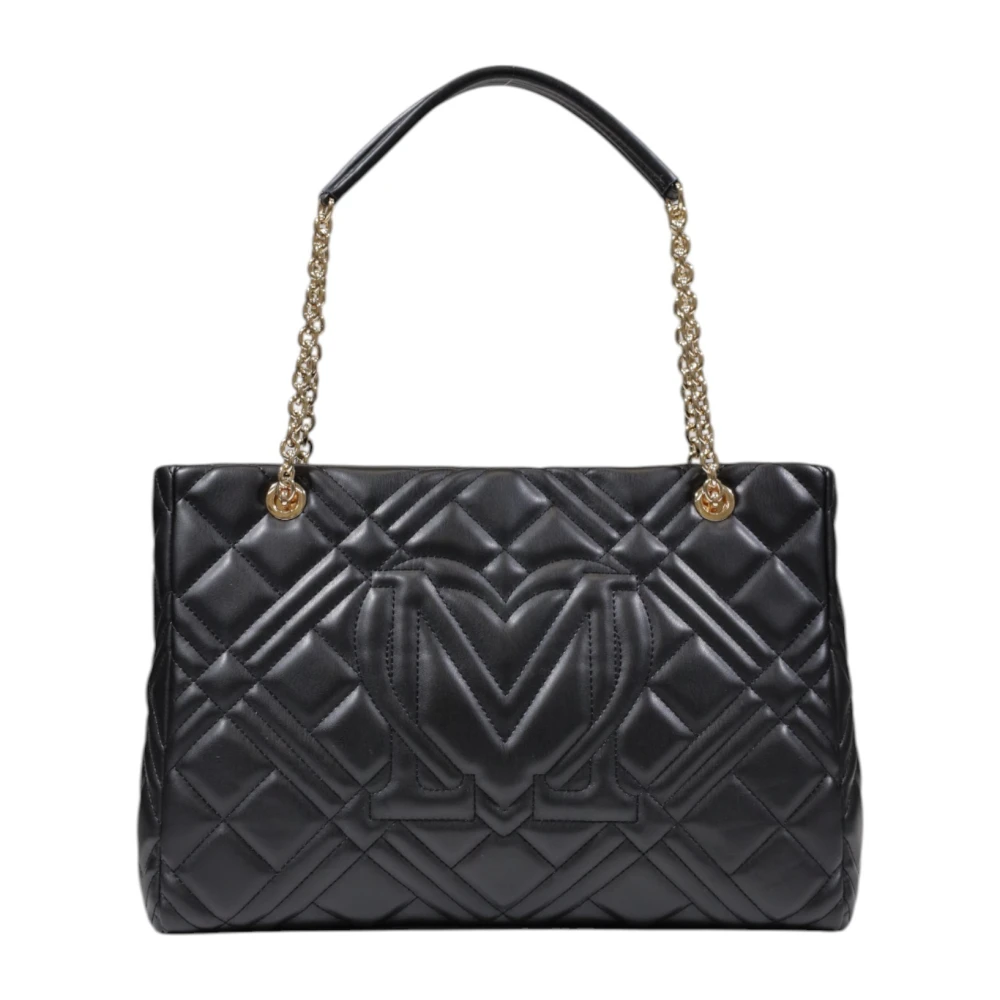 Love Moschino Zwarte Logodetail Tote Tas Black Dames