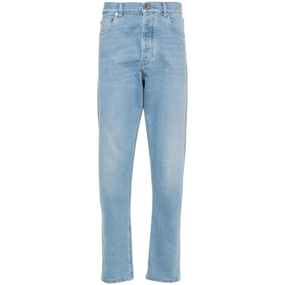 BRUNELLO CUCINELLI Heldere Blauwe Jeans voor Mannen Blue Heren