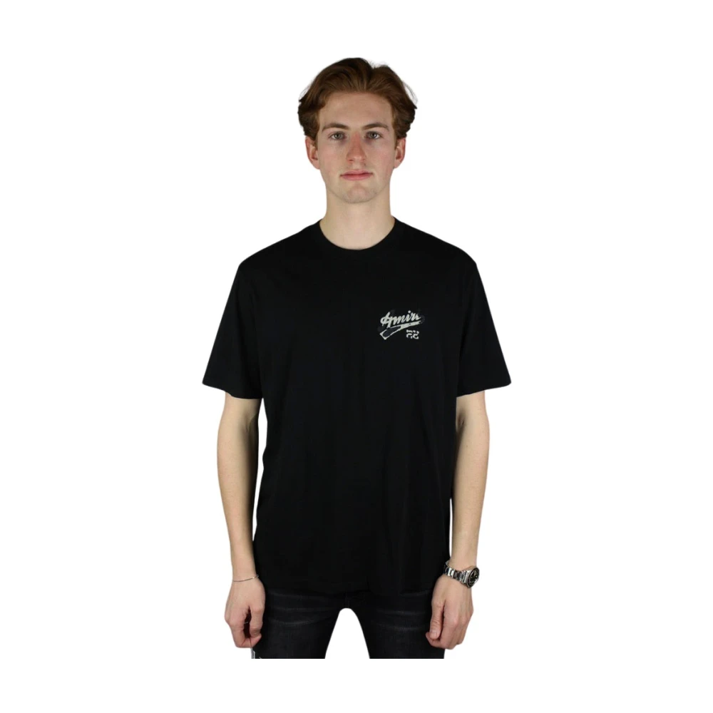 Amiri Zwart Jersey T-shirt met Logo Black Heren