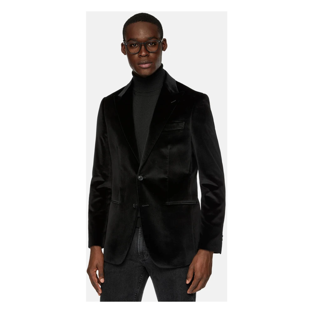 Boggi Milano Katoenen Fluwelen Jas Black Heren
