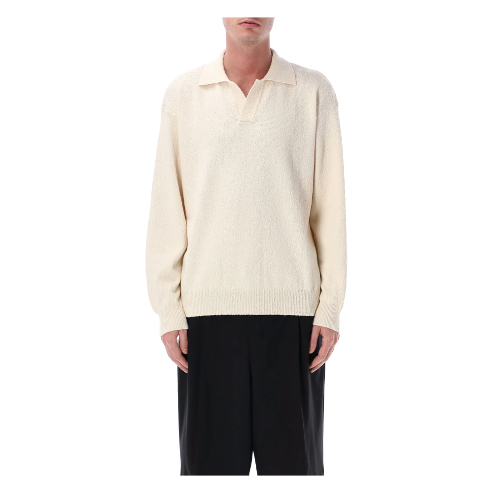 Roberto Collina Men's Beige Polo L/S Sweater