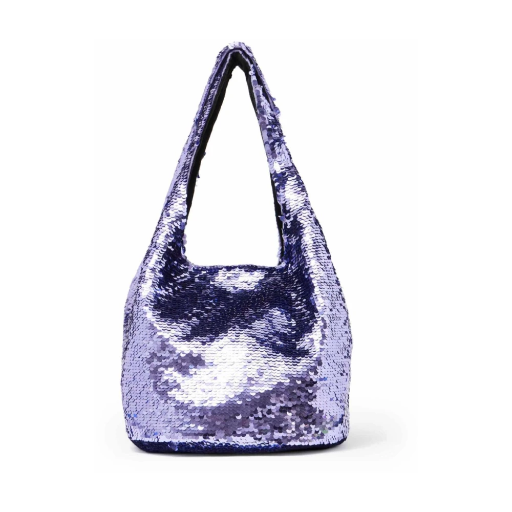 JW Anderson Paarse Pailletontwerp Handtas met Logohanger Purple Dames