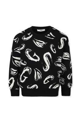 sweatshirt-noir-a-imprime-logo