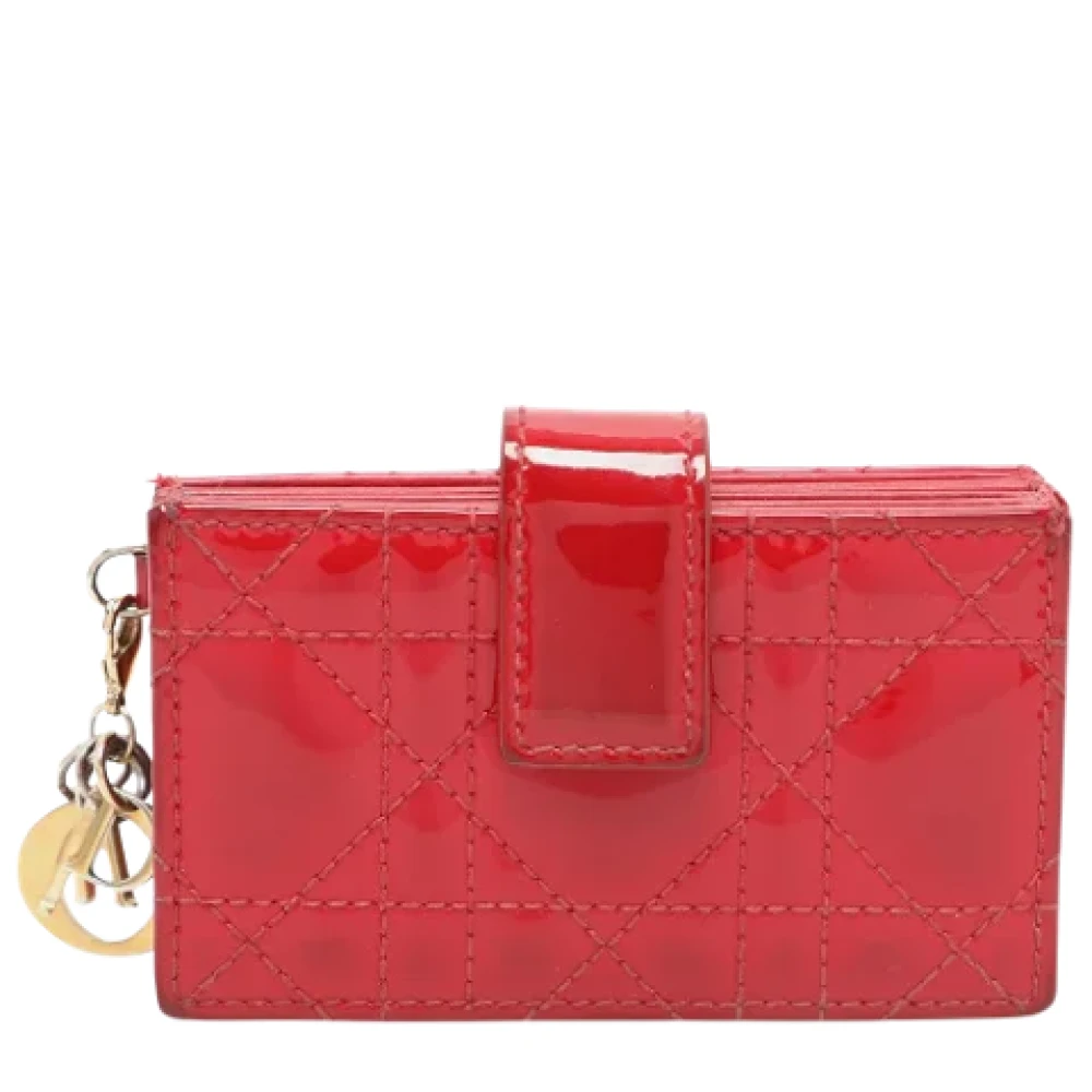 Dior Vintage Pre-owned Leather wallets Red Dames