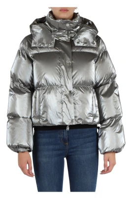 Quiltad Metallic Cropped Jacka
