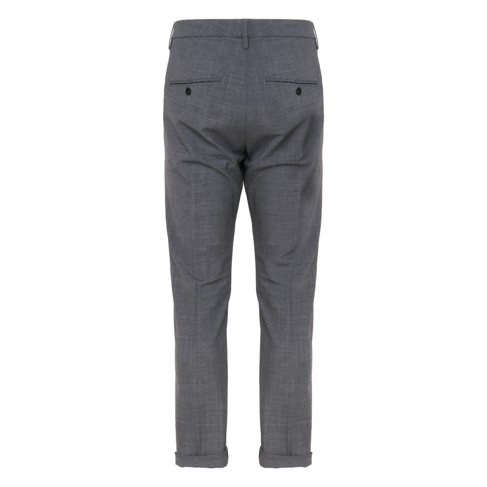 Dondup Wol Slimme Broek Zwart Rits Sluiting Gray Heren