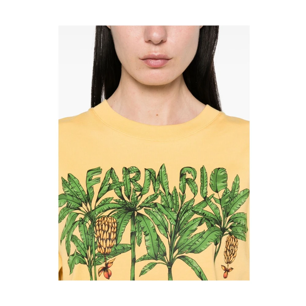 Farm Rio Gele Banaan Grafische Print T-shirt Yellow Dames