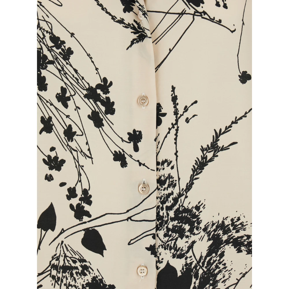 Semicouture Bloemenmotief Wit en Zwart Overhemd Multicolor Dames